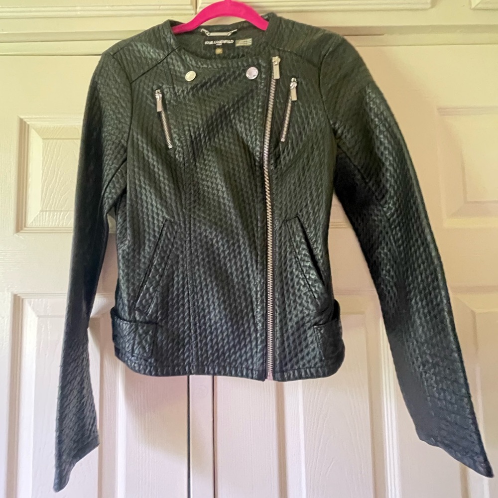 Karl Lagerfeld Moto-Style jacket with asymmetrical zipper